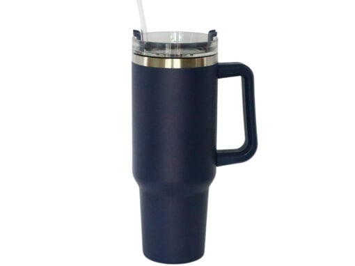 40 Oz Stainless Steel Tumbler with Handle & Straw