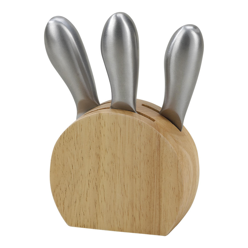 Block with 3 Stainless Steel Cheese Utensils (3)