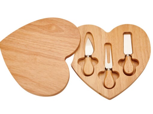 Heart-Shaped Cheese Board & Tool Set