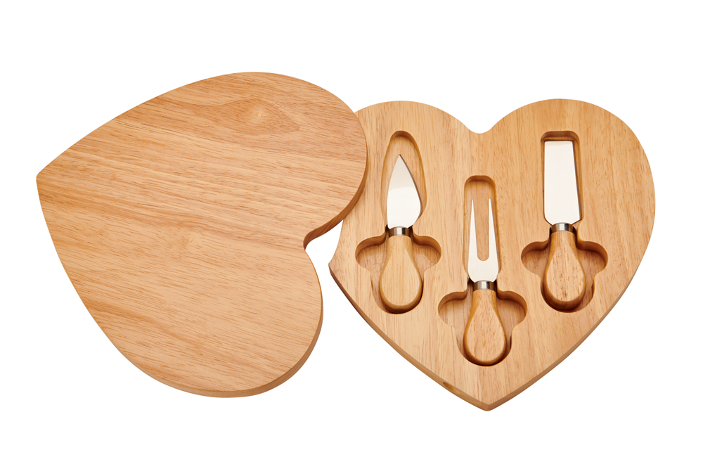 Heart-Shaped Cheese Board & Tool Set