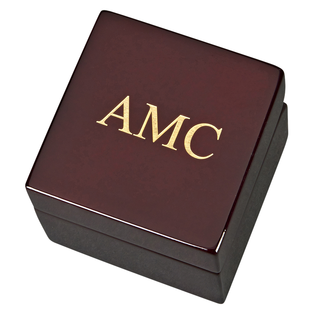 Square Wood Box With Clock & Compass (2)