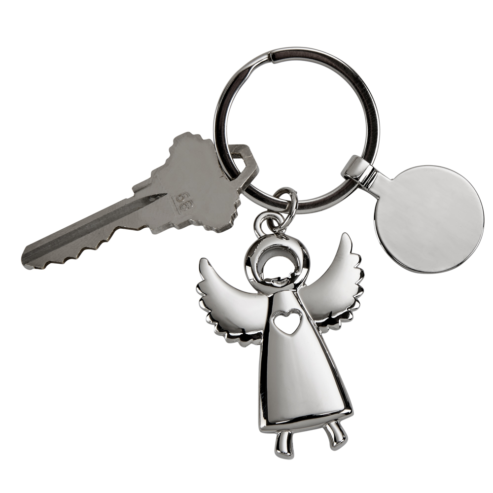 Standing Angel Keychain with Engraving Tag (1)